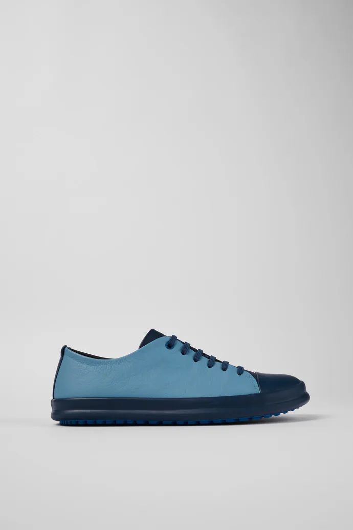 Twins Blue Leather Sneaker for Men