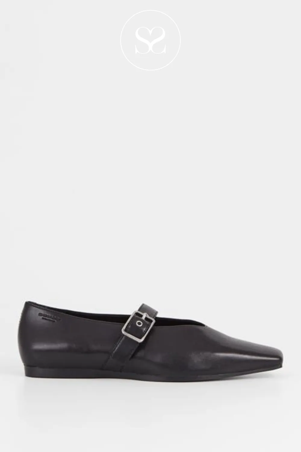 VAGABOND WIOLETTA BLACK LEATHER FLAT PUMP SHOES