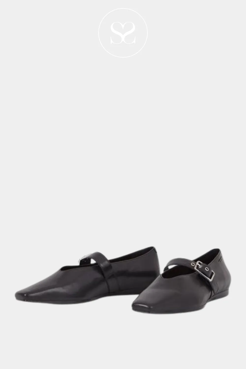 VAGABOND WIOLETTA BLACK LEATHER FLAT PUMP SHOES