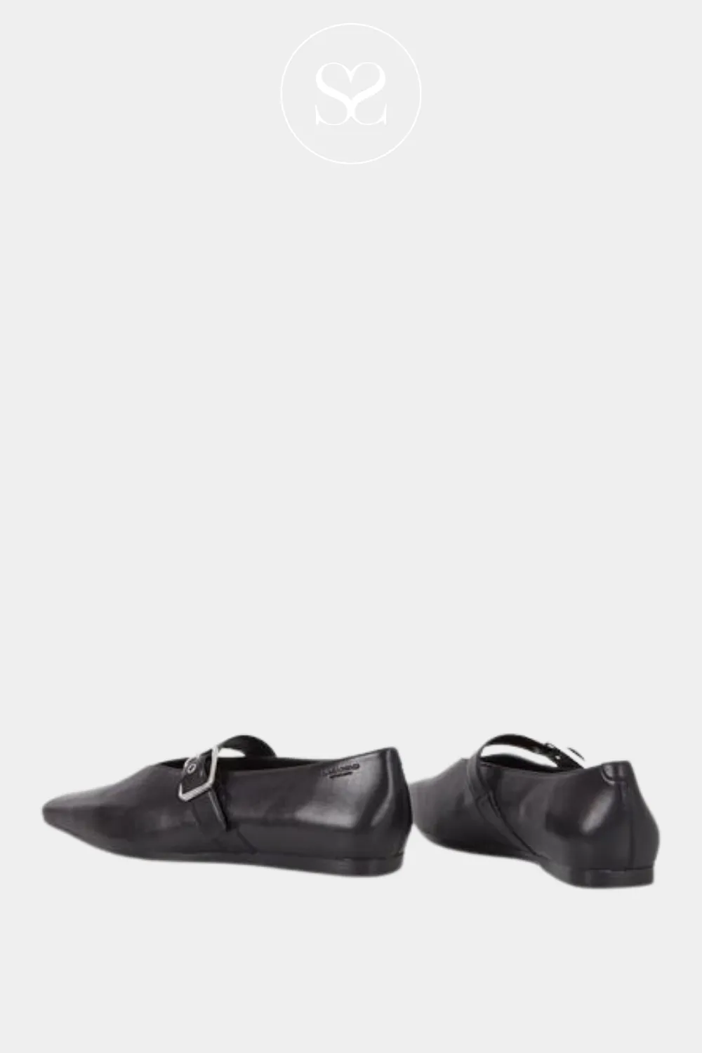 VAGABOND WIOLETTA BLACK LEATHER FLAT PUMP SHOES