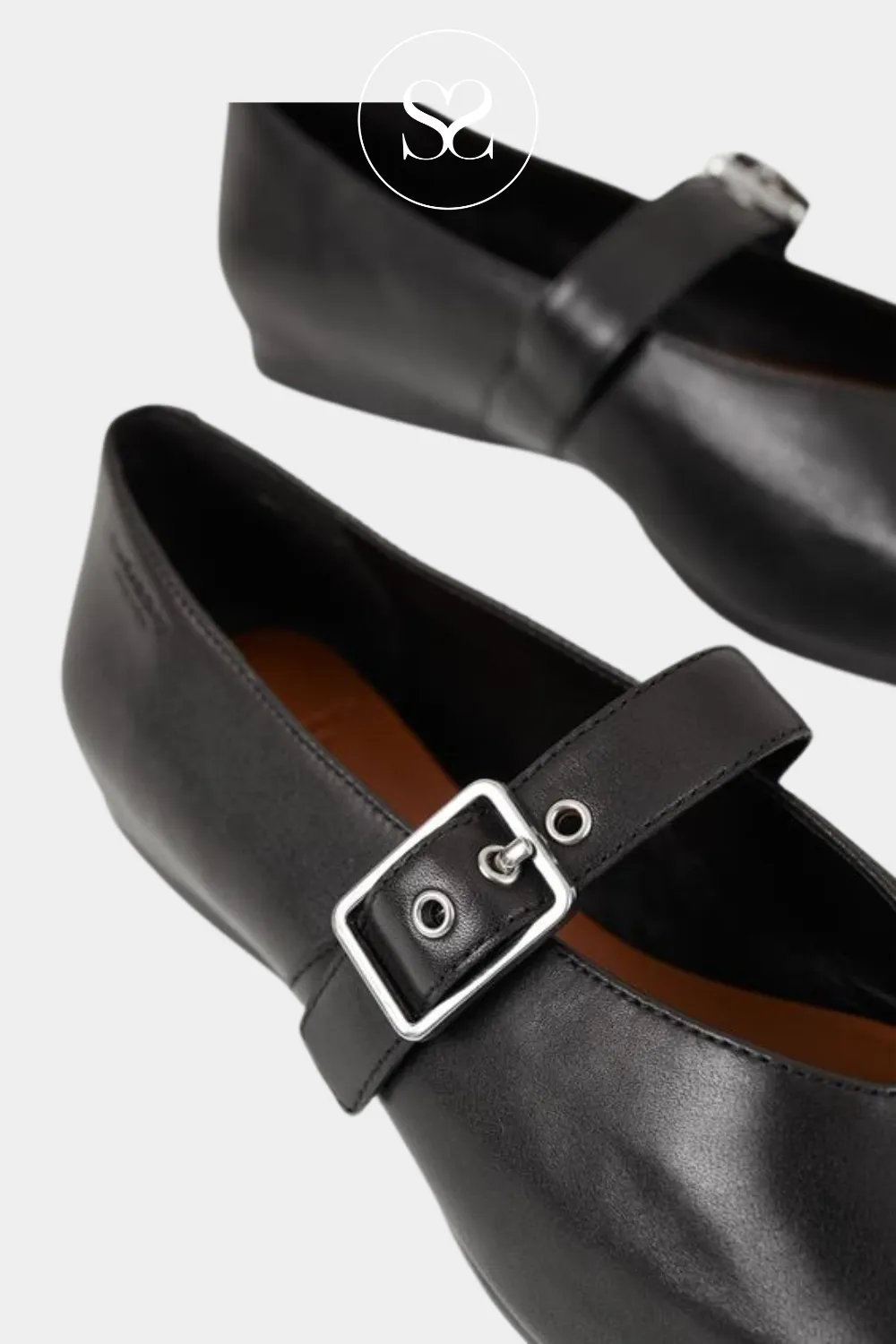 VAGABOND WIOLETTA BLACK LEATHER FLAT PUMP SHOES