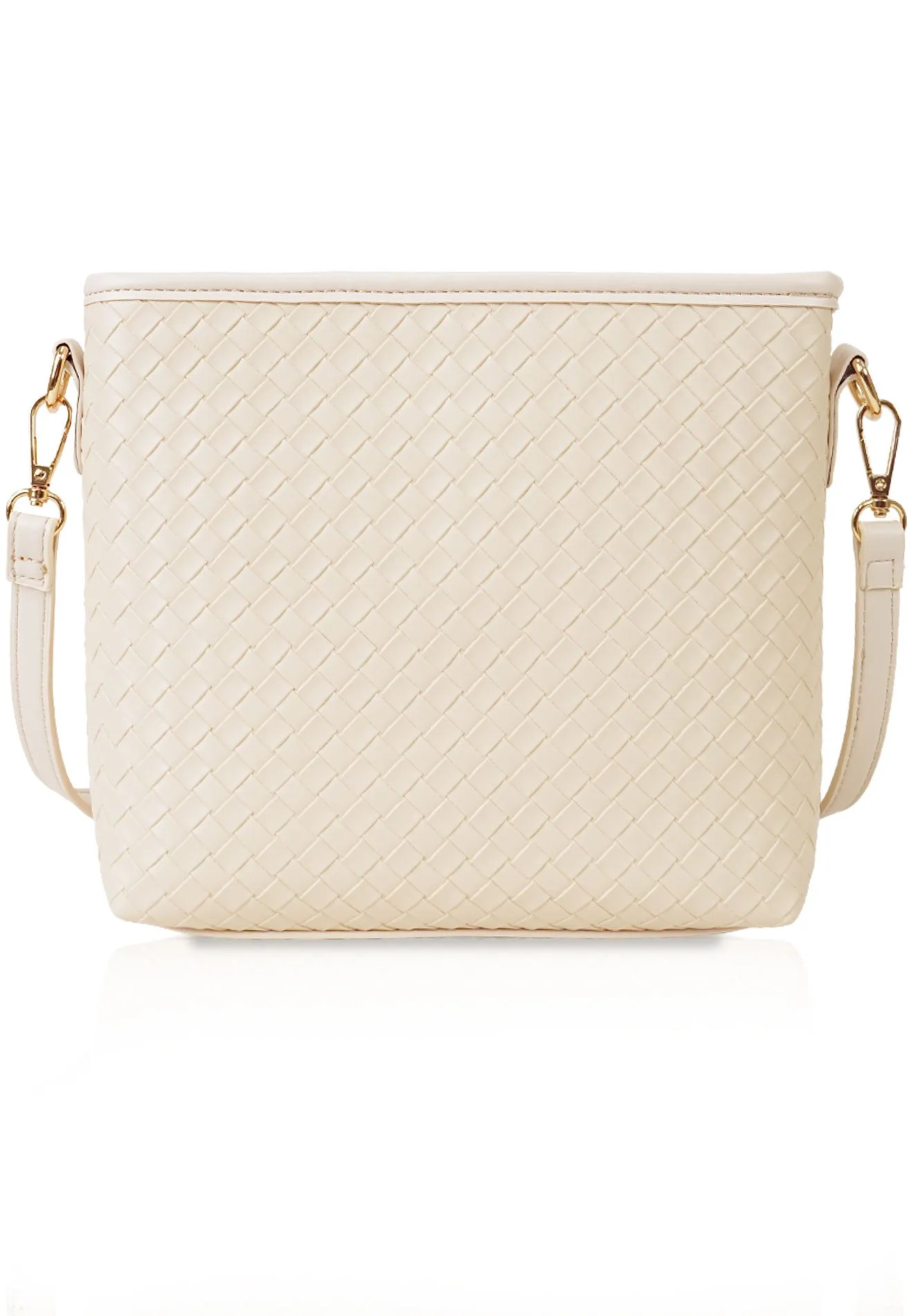 VOIR HANNAH Woven Embossed Zipper Crossbody Bag