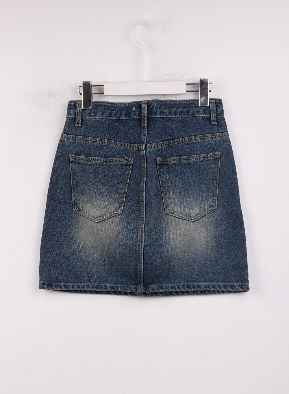 Washed Mini Denim Skirt OJ431