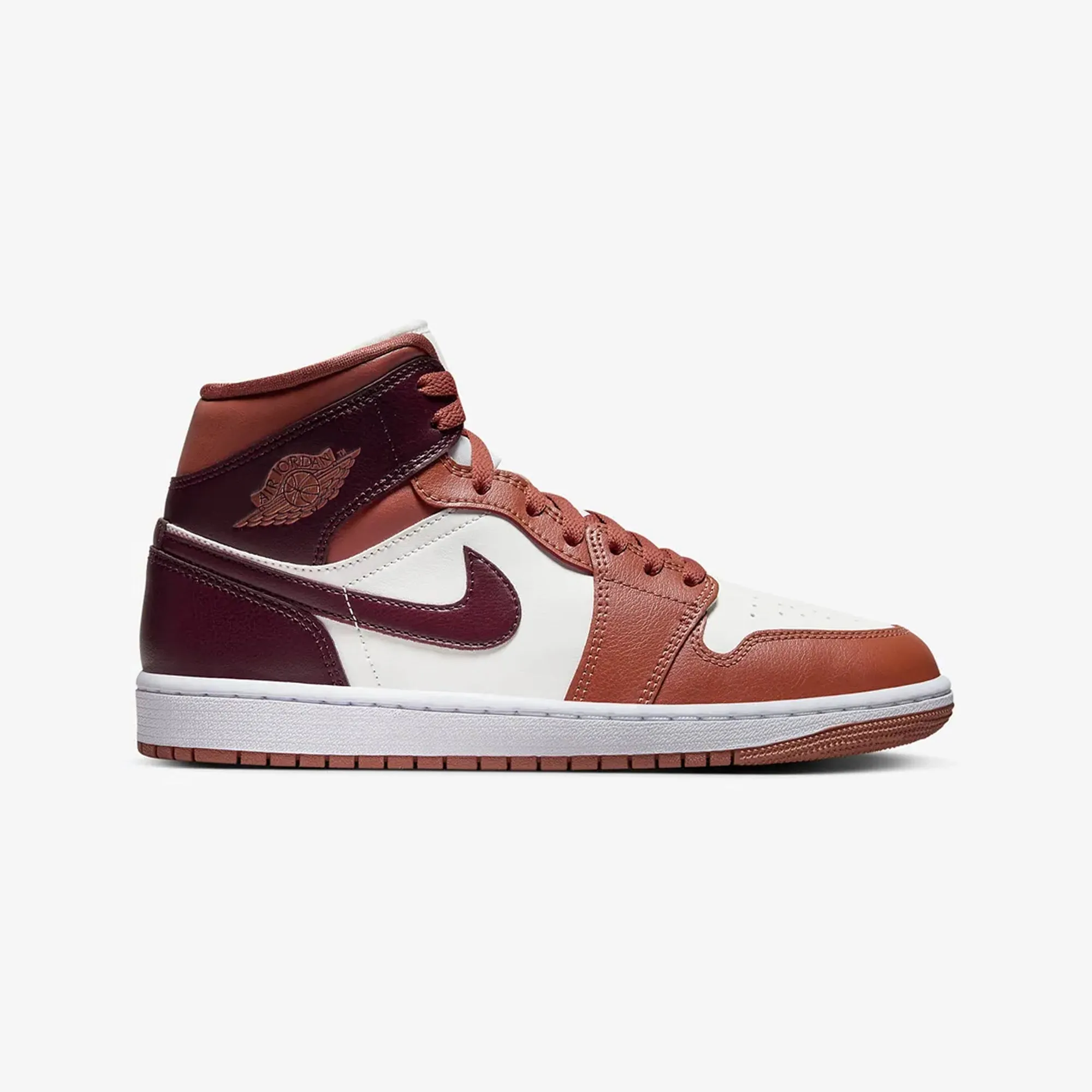 WMN'S AIR JORDAN 1 MID 'DUSTY PEACH/NIGHT MAROON-SAIL-WHITE'