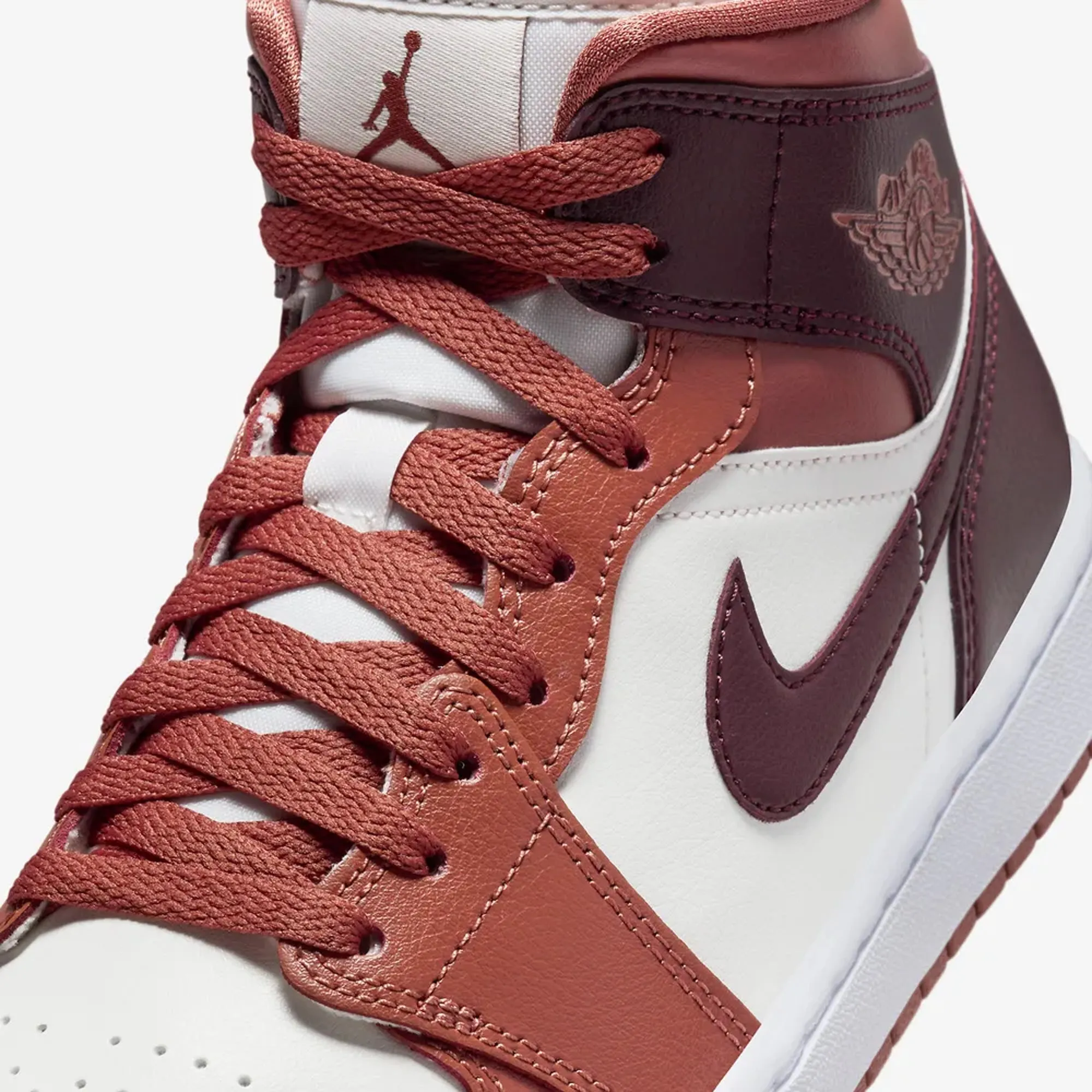 WMN'S AIR JORDAN 1 MID 'DUSTY PEACH/NIGHT MAROON-SAIL-WHITE'