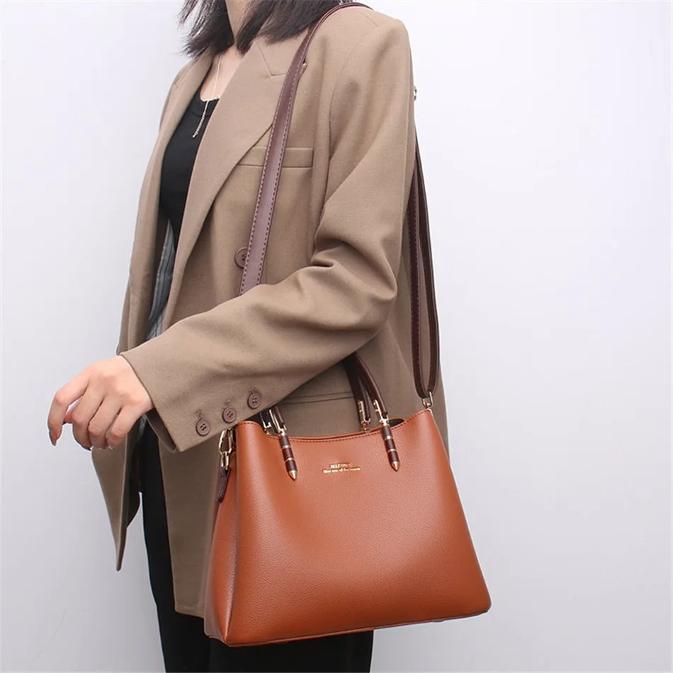 Women's Casual Vintage Leather Hasp Crossbody Shoulder Handbags