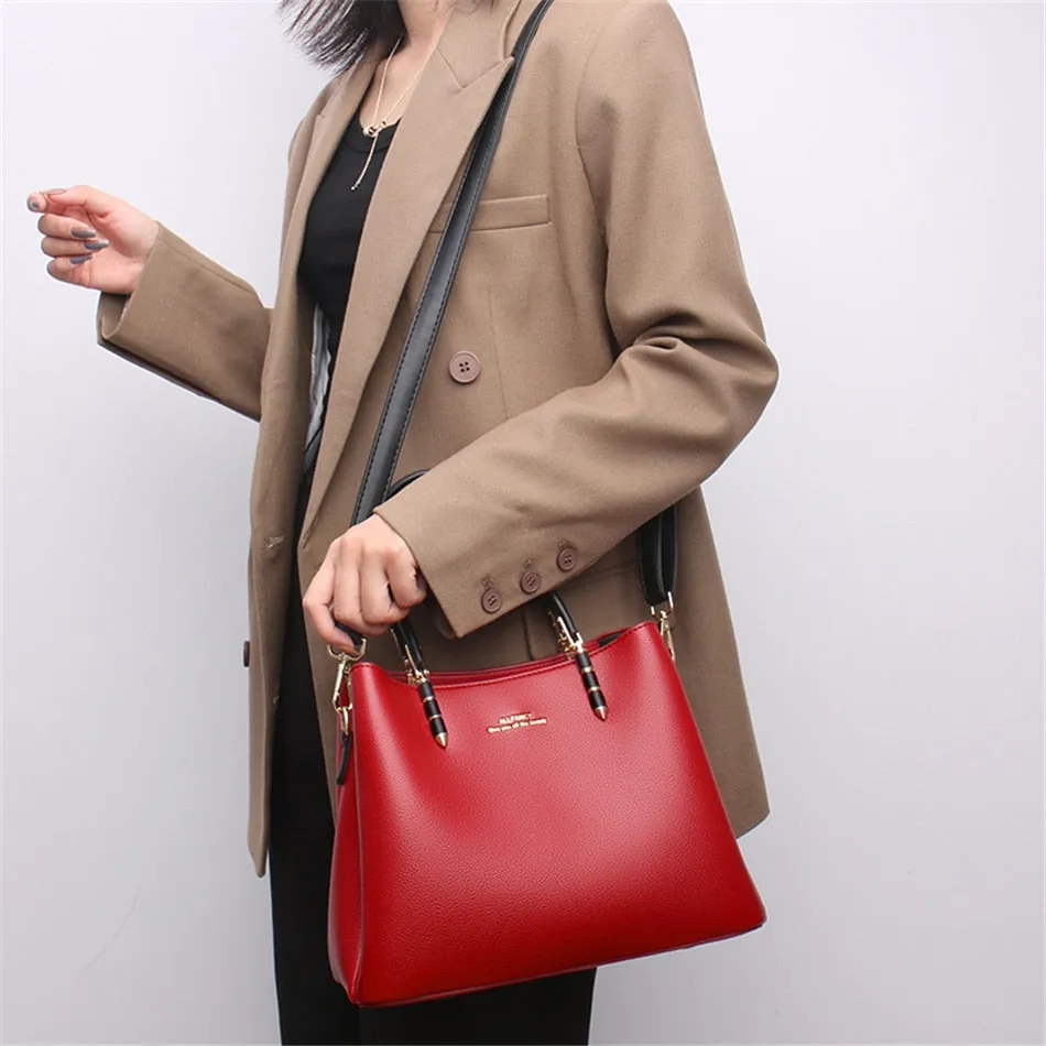 Women's Casual Vintage Leather Hasp Crossbody Shoulder Handbags