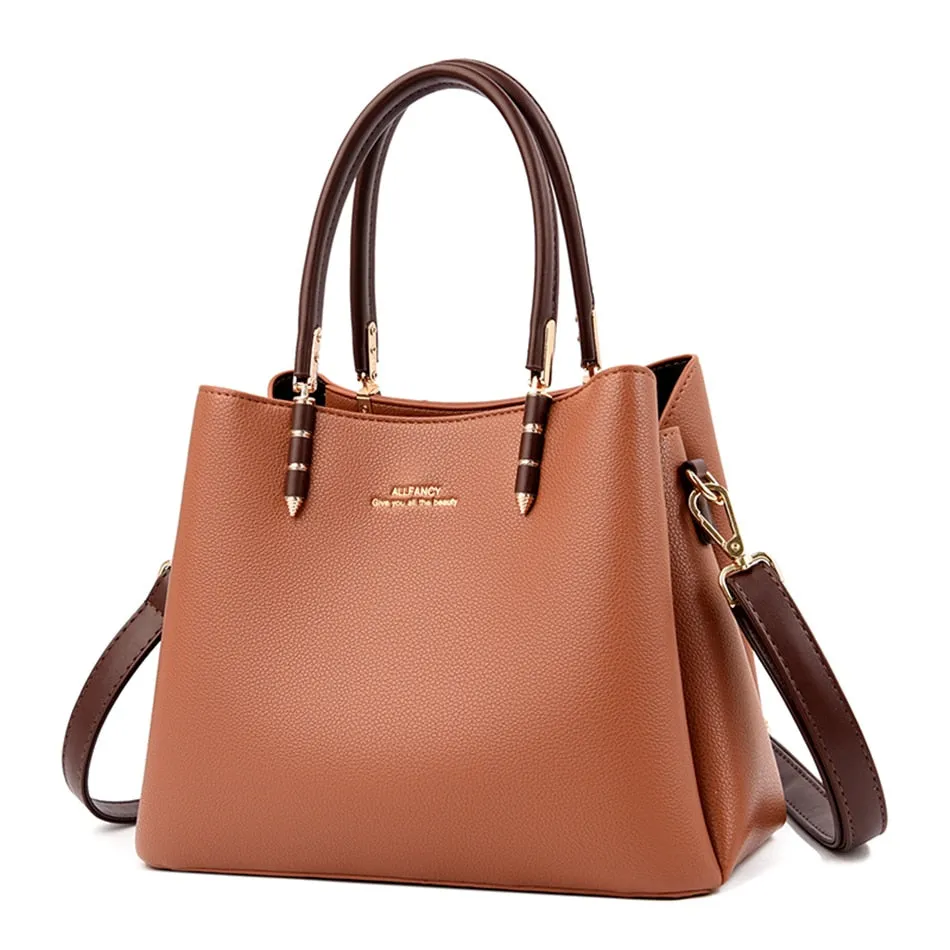 Women's Casual Vintage Leather Hasp Crossbody Shoulder Handbags