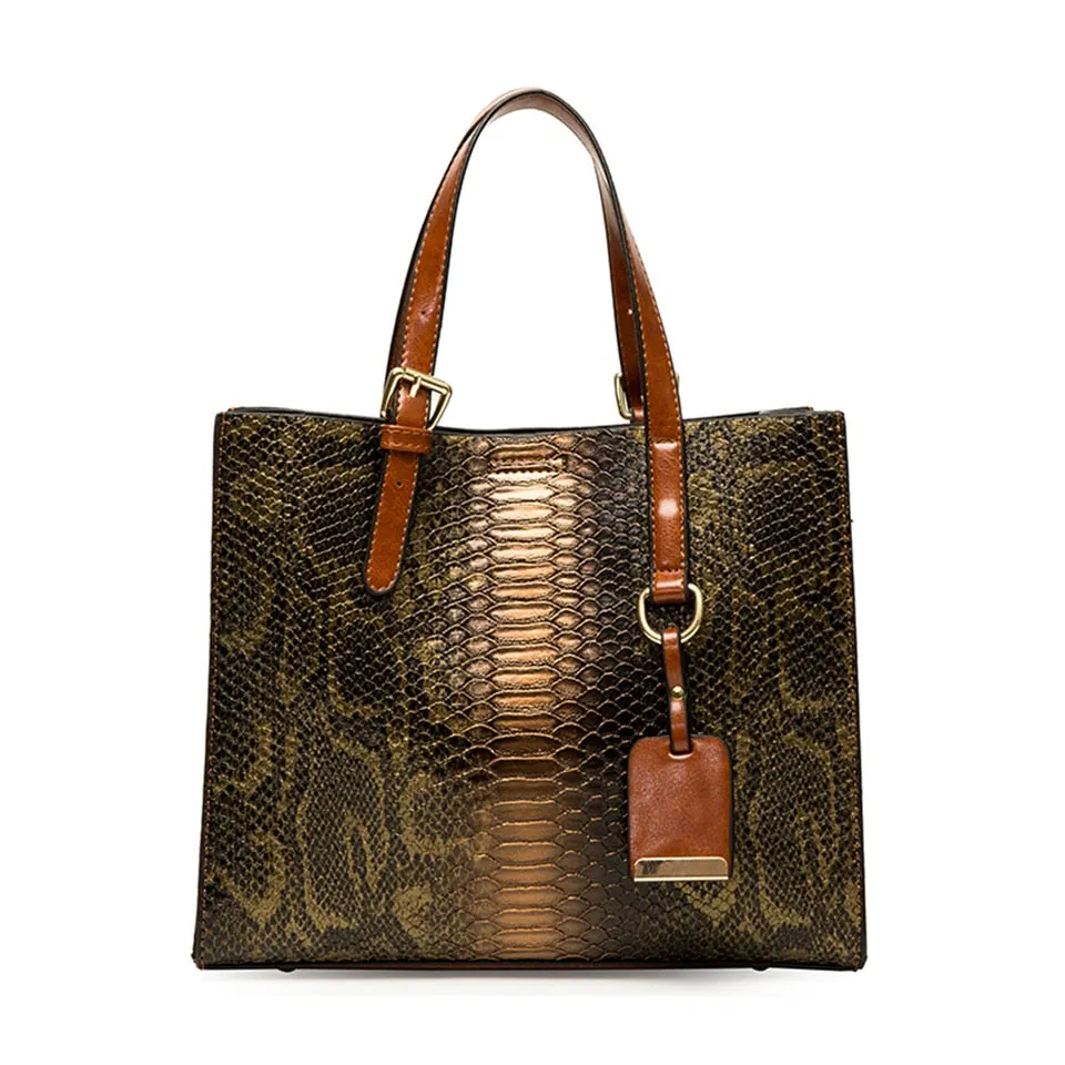 Women's Luxury Designer Serpentine Pattern Shoulder Crossbody Handbag