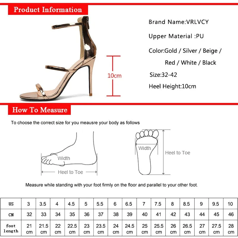 Women's Summer Sexy Synthetic Leather Gladiator High Heels Pumps