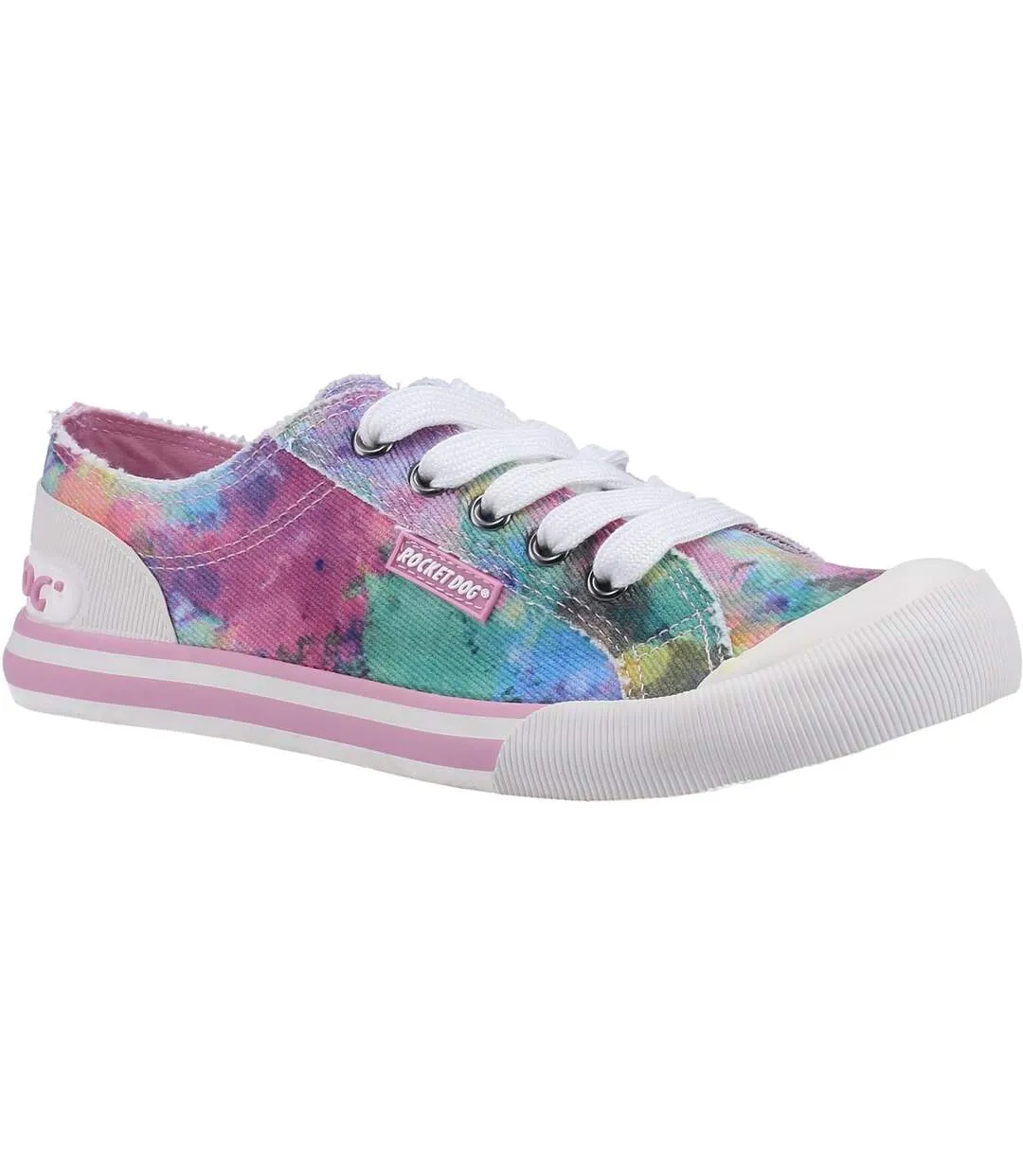 Womens/ladies jazzin candy tie dye casual shoes pink/multicoloured Rocket Dog